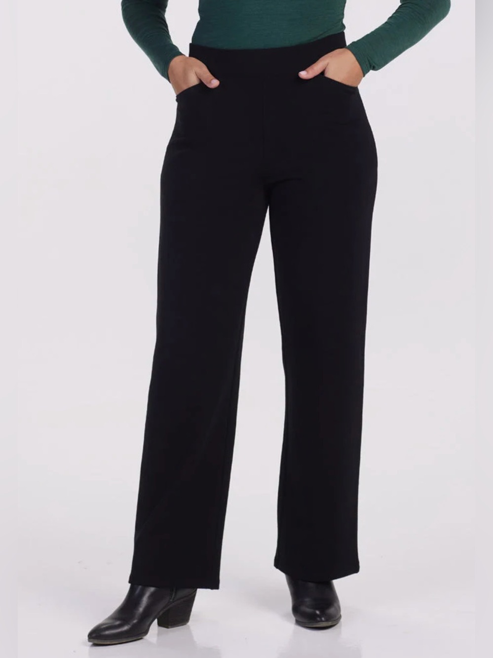WOOLX ‘Ellie’ Wide Leg Wool Pants in Black - Picture 5 of 11